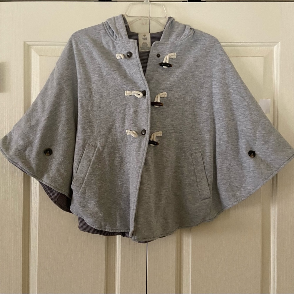 🍃EUC🍃 Nordstrom Tucker + Tate Girl's Gray Poncho with Toggle Closure